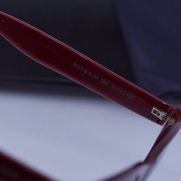 Saint Laurent SL 51 B SLIM 004 Square Sunglasses - Burgundy/Grey - Picture 5 of 8